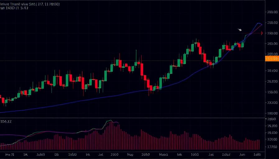 BTC/USD crypto chart with moving averages